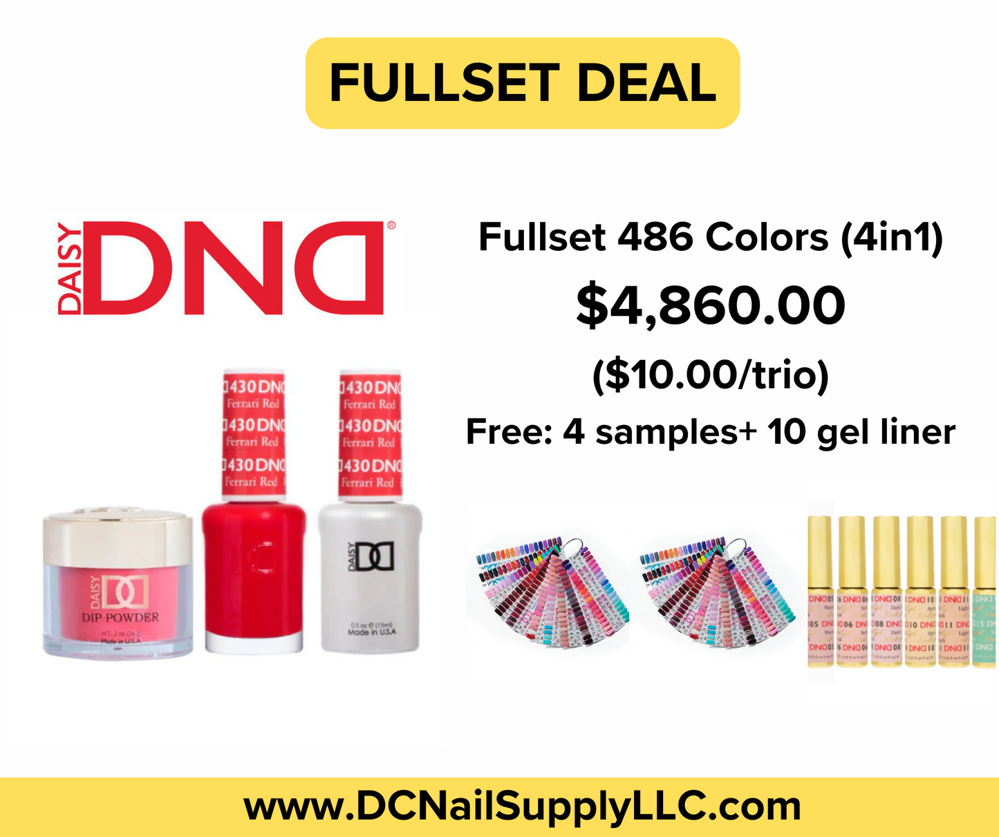 DND Fullset 4in1 Gel-Lacquer-Powder (523 colors, $10/trio)