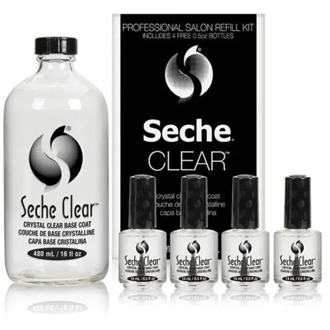 Seche Clear PRO Base Coat 16oz Refill Kit (16oz refill & 4-0.5oz)