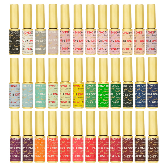 DND Nail Art Gel- Classic Solid Collection, 36pc bundle (Color 1-36)
