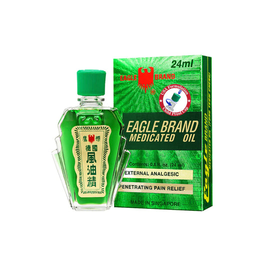 Dầu Gió Xanh Eagle Brand Aromatic Medicated Oil 0.8oz (12 pcs/pack). Made in Singapore