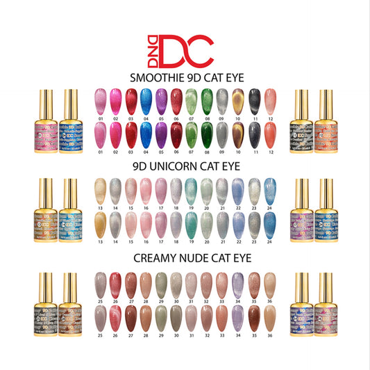 DC 9D Cat Eye (Gel only; 36 colors). Free 1 sample and 2 magnet