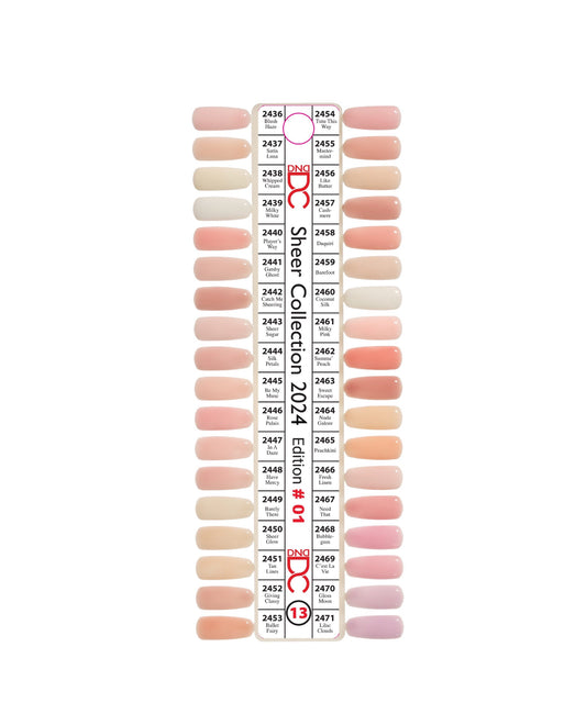 DC Collection 13- SHEER 2023 (Gel & Lacquer)- 36 Colors. Free 1 sample chart