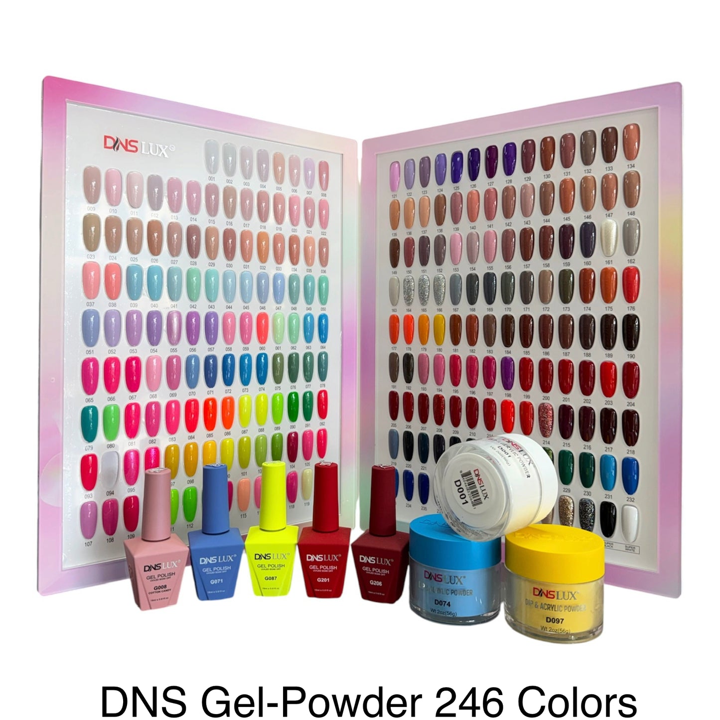 DNS Gel-Powder Collection 246 Colors. Free 1 Color Book