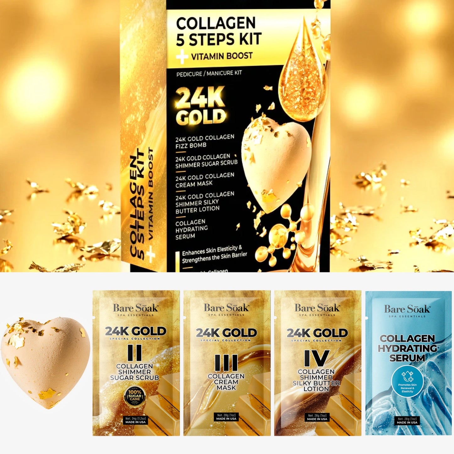 24K Gold Collagen 5 Steps+ Vitamin Boost (50pcs)
