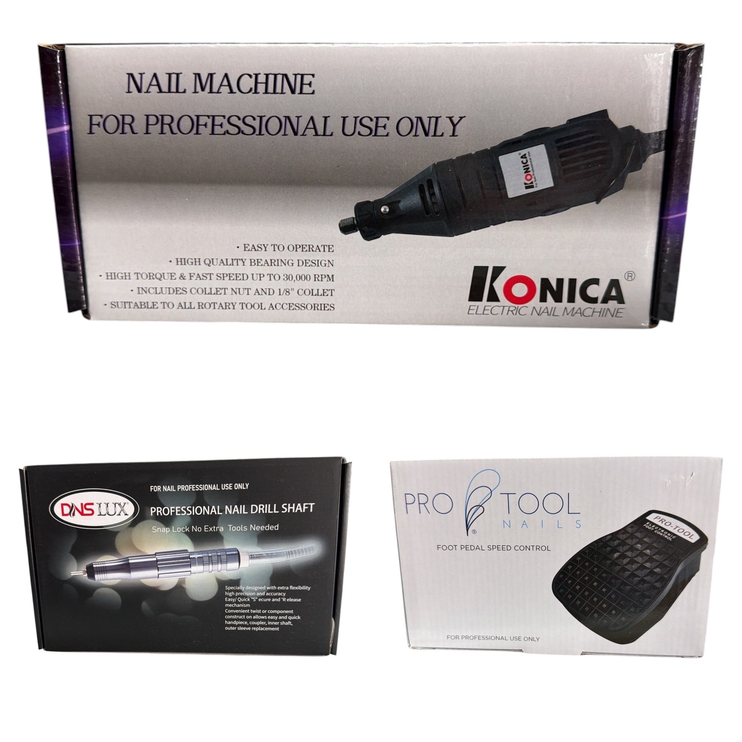 Nail Drill with Pedal, Shaft, Machine