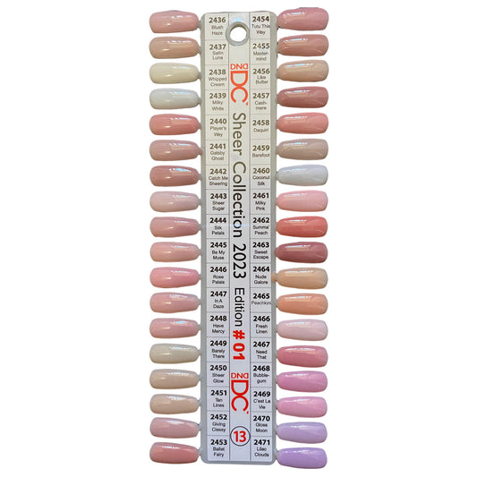 DC Collection 13- SHEER 2023 (Gel & Lacquer)- 36 Colors. Free 1 sample chart