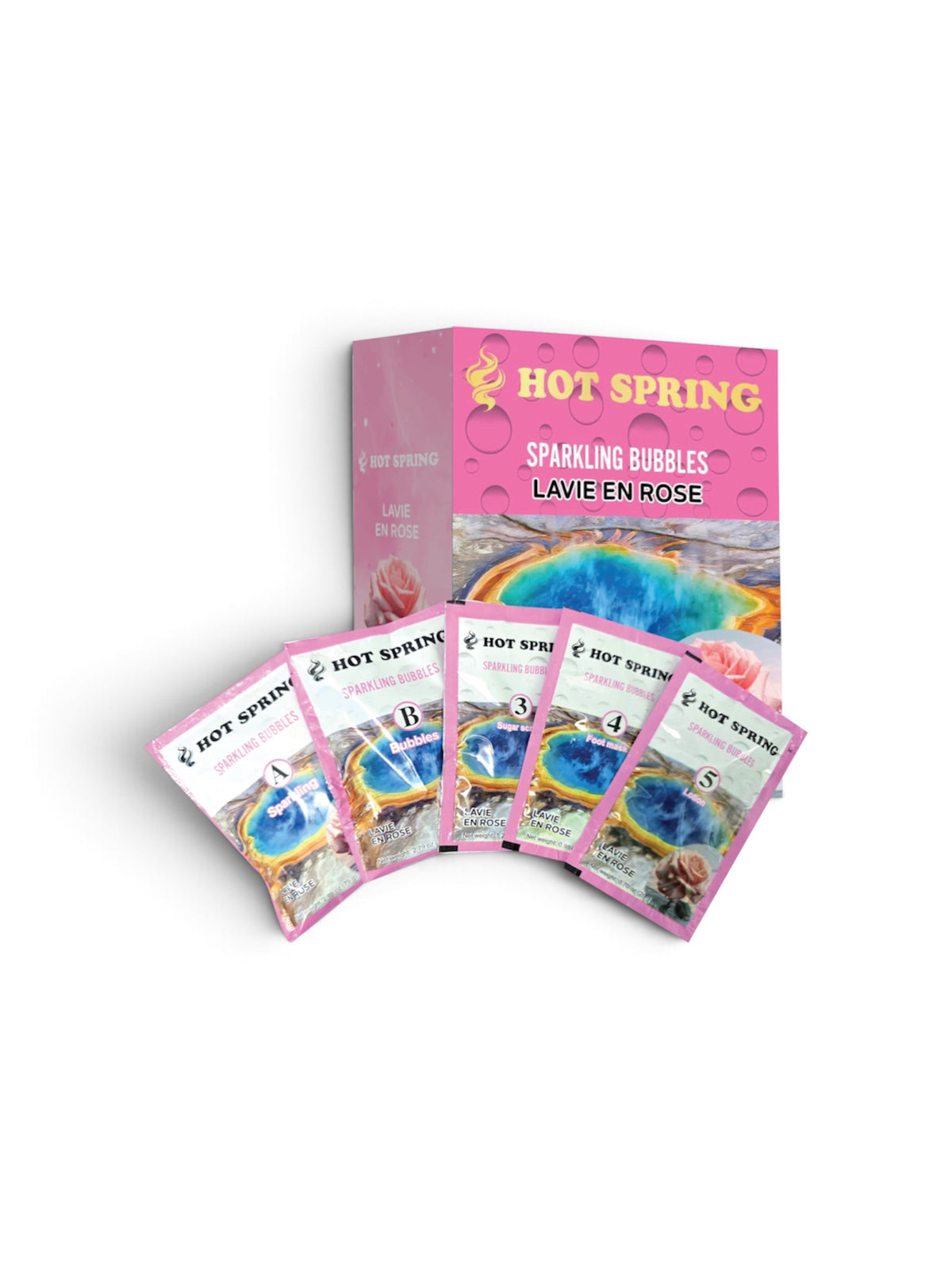 Hot Spring Sparkling Bubbles 5in1 + Free Pedicure Liner-ROSE