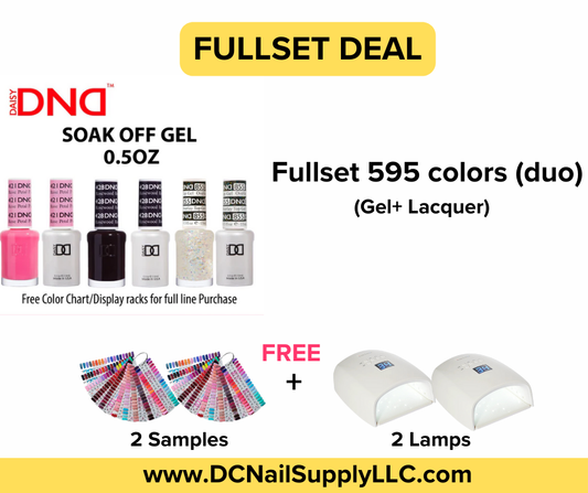 DND Fullset Gel and Lacquer (595 colors; $5.00/color). Free 2 samples chart