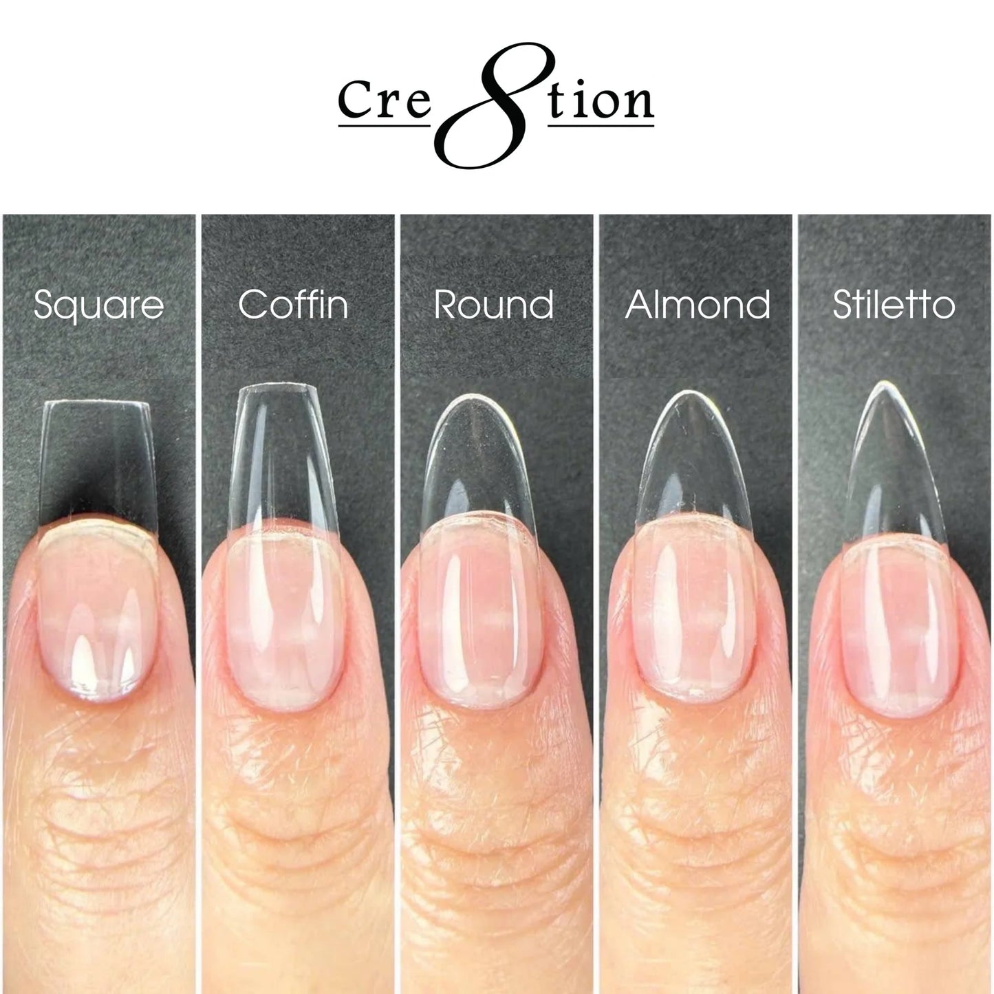 Cre8tion Soft Gel Tip- COFFIN