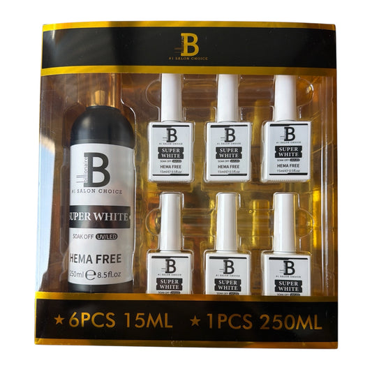 Super White Gel Billionaire 8.5oz free 6 small 0.5oz