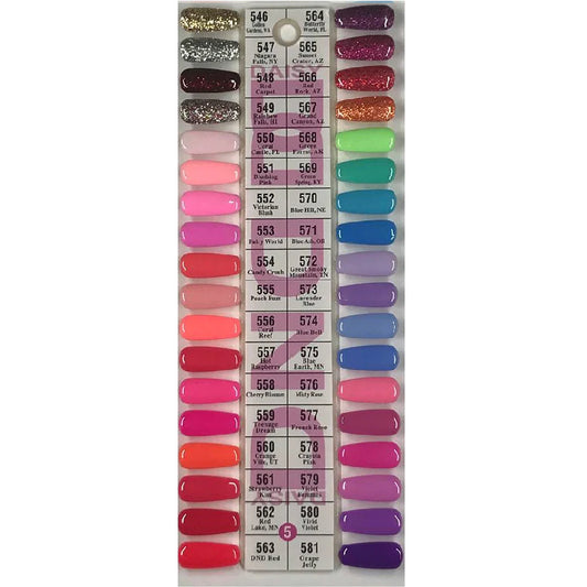 DND Collection 5 (Gel & Lacquer)- 36 Colors. Free 1 sample charts
