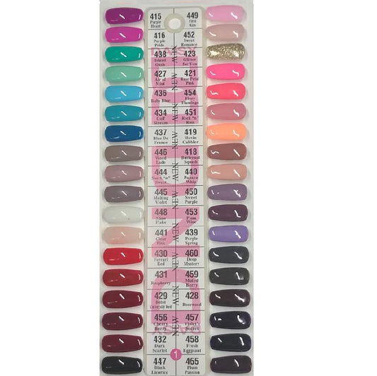 DND Collection 1 (Gel & Lacquer)- 36 Colors. Free 1 sample charts