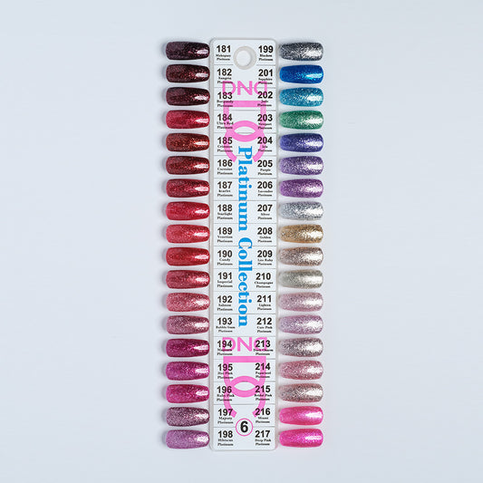 DC Collection 6 PLATINUM (Gel only)- 36 Colors. Free 1 sample charts