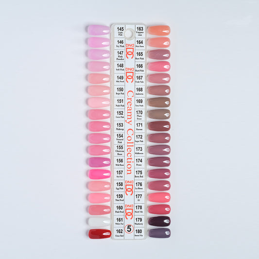 DC Collection 5 CREAMY (Gel & Lacquer)- 36 Colors. Free 1 sample charts